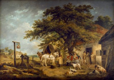 「兵士とその家族の停止」、c1795-c1800 作： George Morland