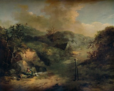 トランプが休んでいる丘の中腹、c1793 作： George Morland