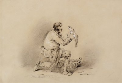 魚を持っている漁師 作： George Morland
