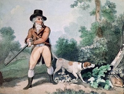 C.コットンで彫刻されたウサギの射撃（点描彫刻） 作： George Morland