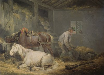 馬小屋の馬、1791 作： George Morland
