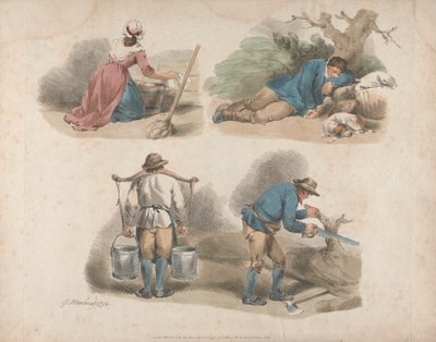 5点セット：労働者研究 作： George Morland