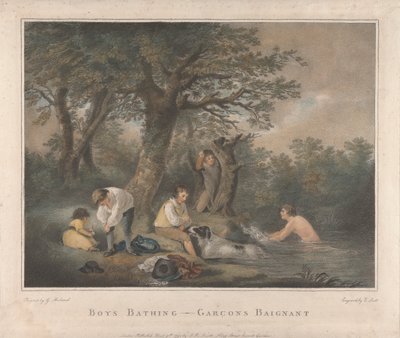 4個セット：男の子の入浴 作： George Morland