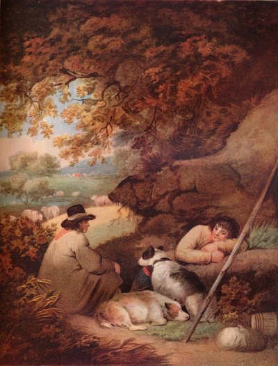 休息する羊飼い、18世紀、1919年 作： George Morland