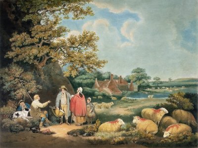 ウィリアムワード（1766-1826）によって刻まれた羊飼い、パブ。 H.モーランド作、1806年（メゾチント彫刻） 作： George Morland