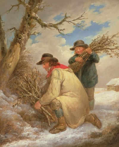 雪の小枝採集者 作： George Morland