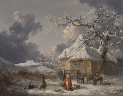 フィギュアのある冬景色 作： George Morland