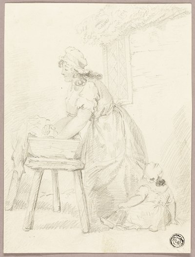 洗濯する女性 作： George Morland