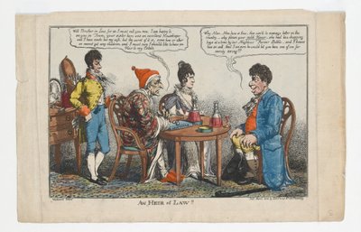 法務大臣!!、チャールズウィリアムス作のプリント、1808年（手彩色の彫刻） 作： George Moutard Woodward