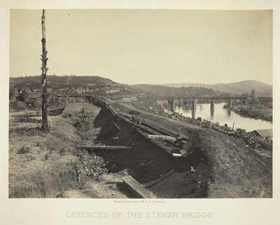 エタワ橋の防御、1866 年。 作： George N. Barnard