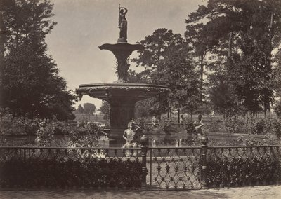 噴水、サバンナ、ジョージア州、1860 年代。 作： George N. Barnard
