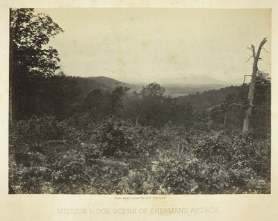 シャーマンの攻撃のミッション リッジ シーン、186466。 作： George N. Barnard