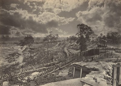 1860 年代、ジョージア州アトランタの前にある反乱軍の工場 No. 1。 作： George N. Barnard