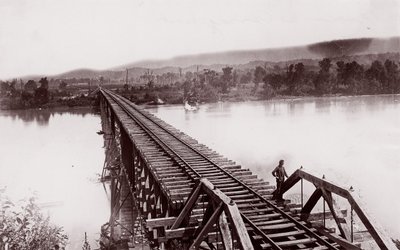ブリッジポートのテネシー川、カリフォルニア州。 1864年。 作： George N. Barnard