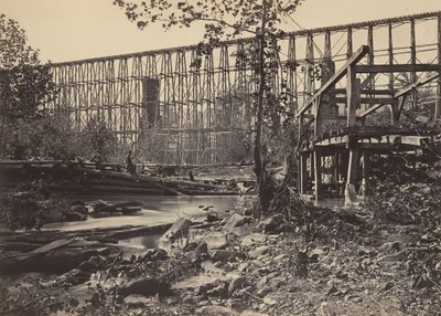 ホワイトサイドの架台橋、1860 年代。 作： George N. Barnard
