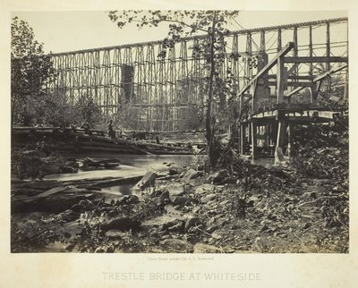 ホワイトサイドの架台橋、1864 年。 作： George N. Barnard