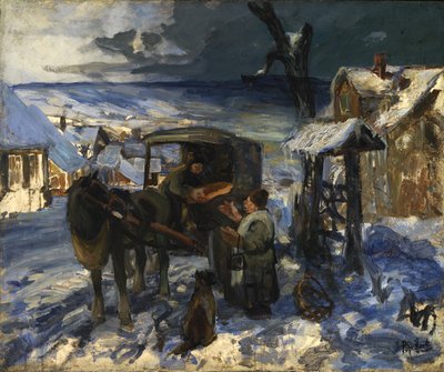 村の情景、19 世紀後半から 20 世紀初頭。 作： George Overbury Hart