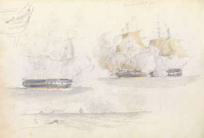 フリゲート艦のアクションを含む4つの海運研究 作： George Pechell Mends