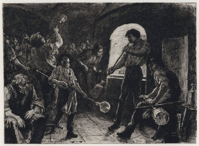 ガラス・ブローイング（エッチング 作： George Percy Jacomb Hood