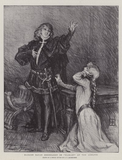 アダムフィでハムレットのサラベルナール夫人 作： George Percy Jacomb Hood