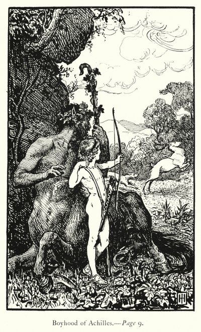 イーリアスアキレスの少年時代（彫刻 作： George Percy Jacomb Hood