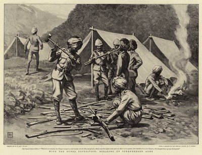 Buner Expeditionで降伏した武器を解体する 作： George Percy Jacomb Hood