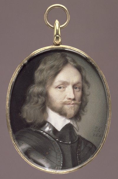 ヘンリー・アイアトン将軍（1611-51）国会議員およびアイルランド領主（カード上のベラムにトイレ） 作： George Perfect Harding