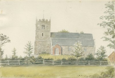 ハイオフリー教会：水彩画、1821年 作： George Perfect Harding