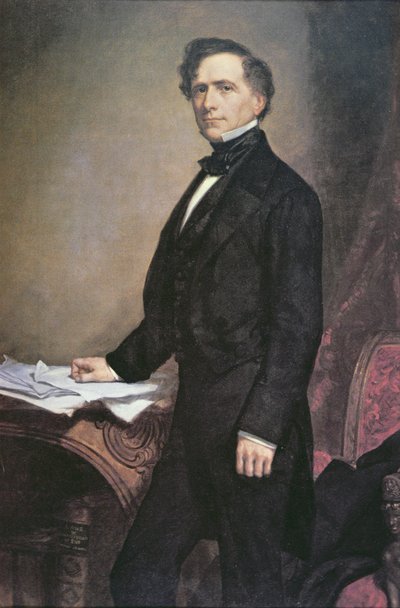 フランクリン・ピアース（1804-69）（カラーリトグラフ 作： George Peter Alexander (after) Healy