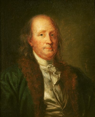 ベンジャミン・フランクリンの肖像（1706-90） 作： George Peter Alexander Healy