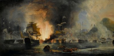 ナヴァリーノの戦い、1827年10月20日 作： George Philip Reinagle