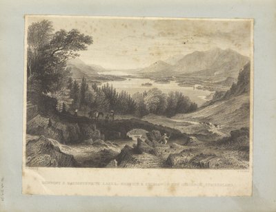 Derwent＆Bassenthwaite Lakes、-Keswick＆Skiddaw in the Distance、カンバーランド。 作： George Pickering