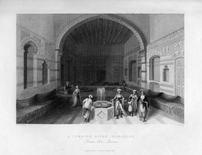 トルコのディバン、ダマスカス、シリア、1841年。 作： George Presbury