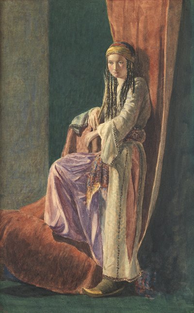 トルコの女の子、1853年（紙にボディカラー付きのトイレ） 作： George Price Boyce