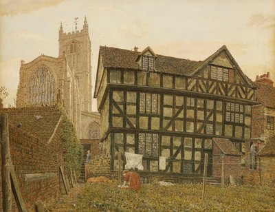 ラドローの教会と古代の無人の家、1871-72 作： George Price Boyce