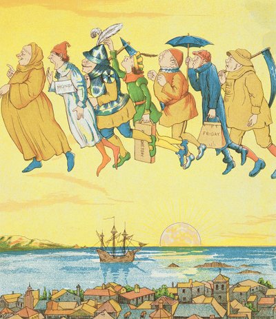 曜日、Rumpelstiltskinのイラスト 作： George R. Halkett