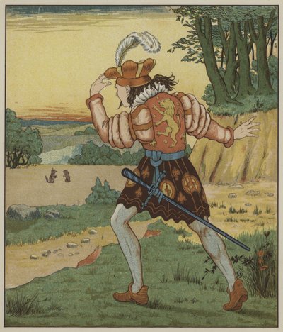 グリム兄弟によるRumpelstiltskinのイラスト 作： George R. Halkett