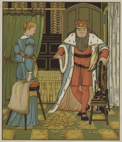 グリム兄弟によるRumpelstiltskinのイラスト 作： George R. Halkett