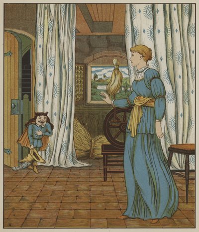 グリム兄弟によるRumpelstiltskinのイラスト 作： George R. Halkett