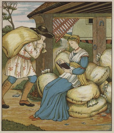 グリム兄弟によるRumpelstiltskinのイラスト 作： George R. Halkett