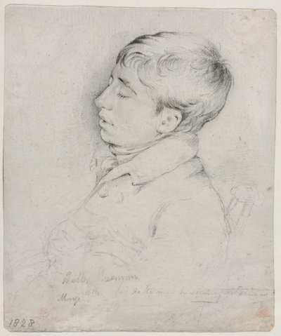 椅子で眠るウェルビー・シャーマンの肖像 作： George Richmond