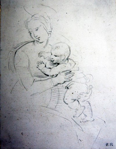 母と子-古代人のための研究 作： George Richmond