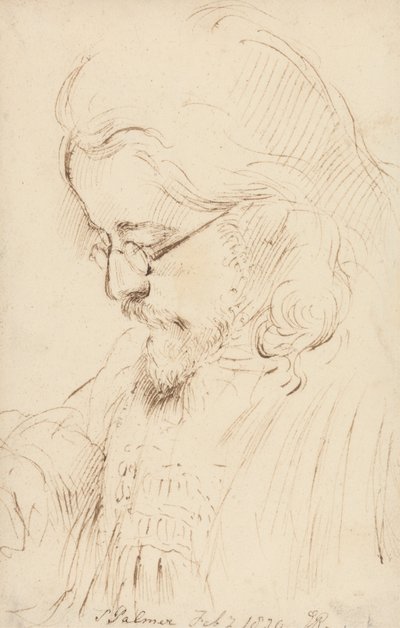 サミュエル・パーマーの肖像、頭と肩 作： George Richmond