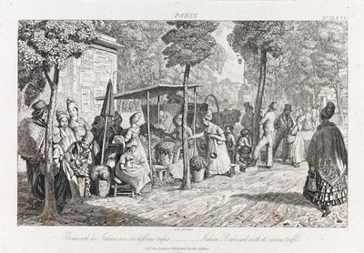 Boulevard Des Italiens、1821年頃（エッチング） 作： George Robert Lewis