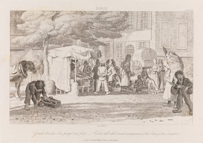 フルーツストール、パリ、1821年頃（エッチング） 作： George Robert Lewis