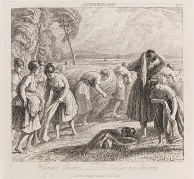 収穫、アウグスブルク、1821年頃（エッチング） 作： George Robert Lewis