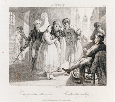 興味深い会合-バイユー、1821年頃（エッチング 作： George Robert Lewis