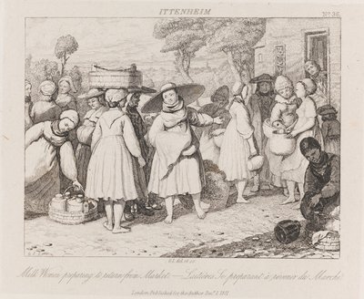 ミルクウーマン、イッテンハイム、1821年頃（エッチング） 作： George Robert Lewis