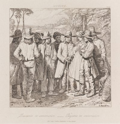 Peasants Conversing、ミュンヘン、1821年頃（エッチング） 作： George Robert Lewis