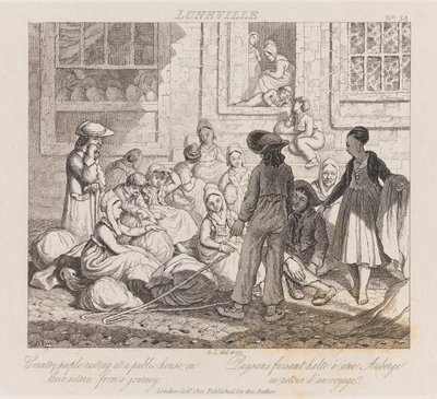 休憩中の農民、リュネビル、1821年頃（エッチング） 作： George Robert Lewis